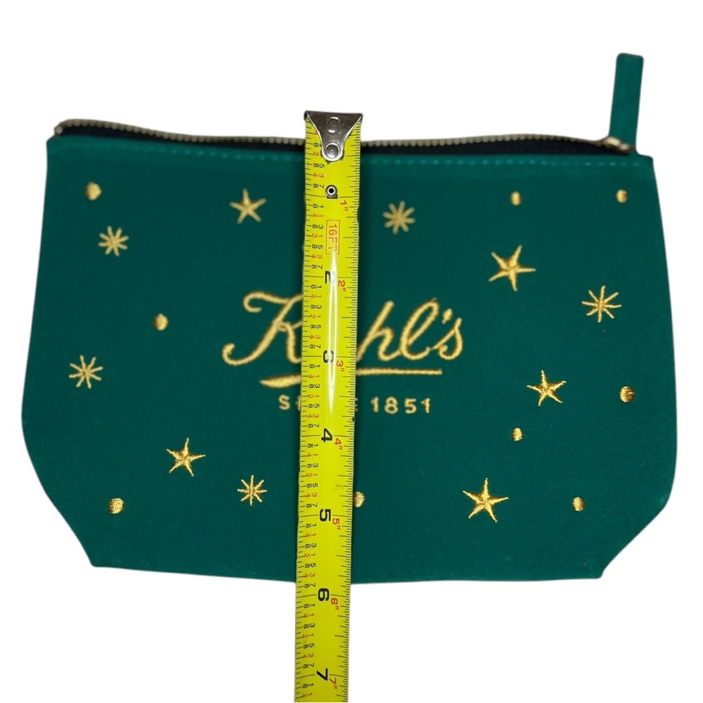 Kiehl’s Velvet Pouch Makeup Cosmetic Case Bag Green - Picture 11 of 14